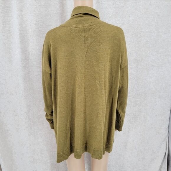 Eileen Fisher Green Merino Wool Turtleneck Sweater Women's Large - Picture 5 of 13